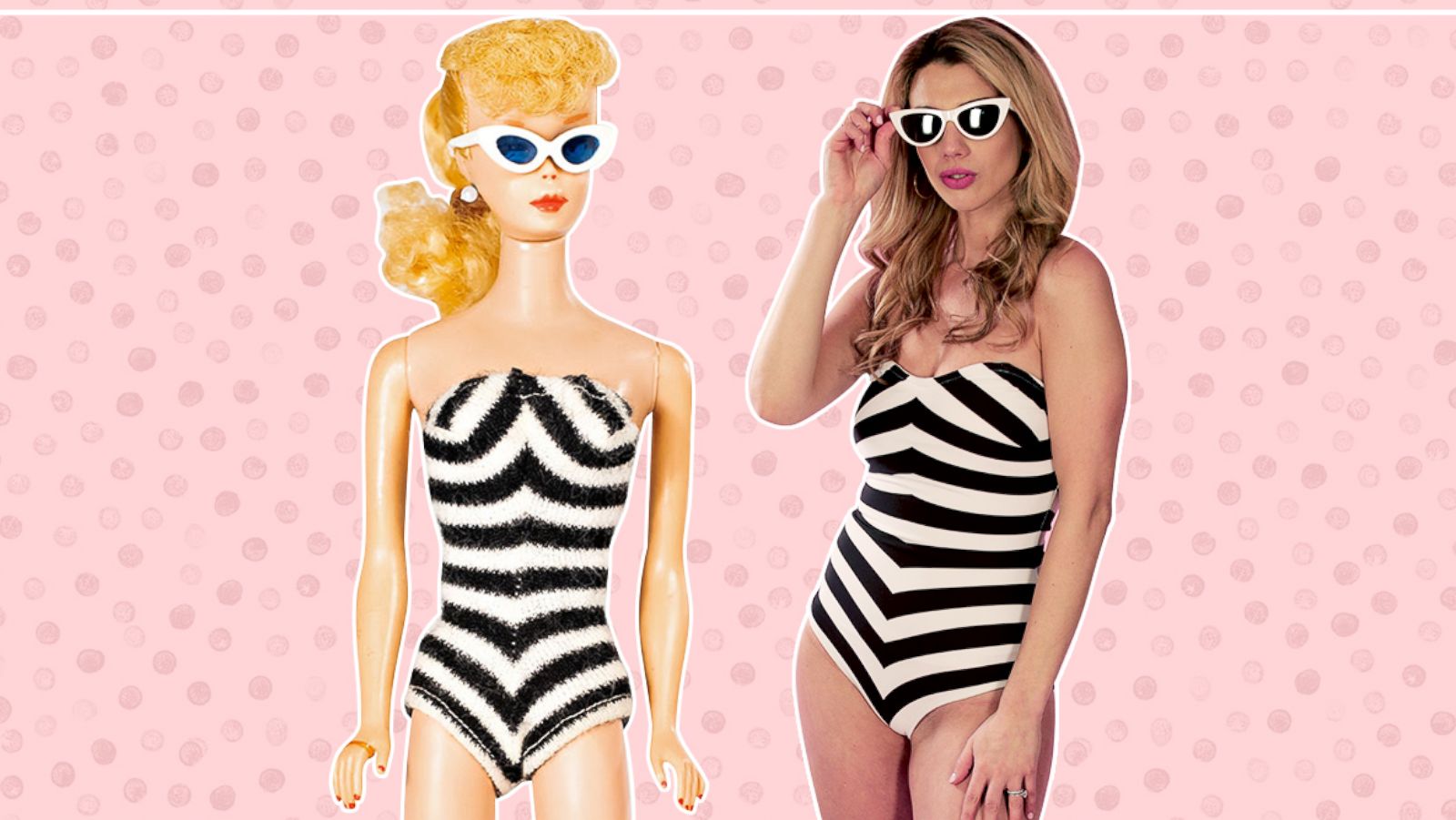 vintage barbie black and white swimsuit