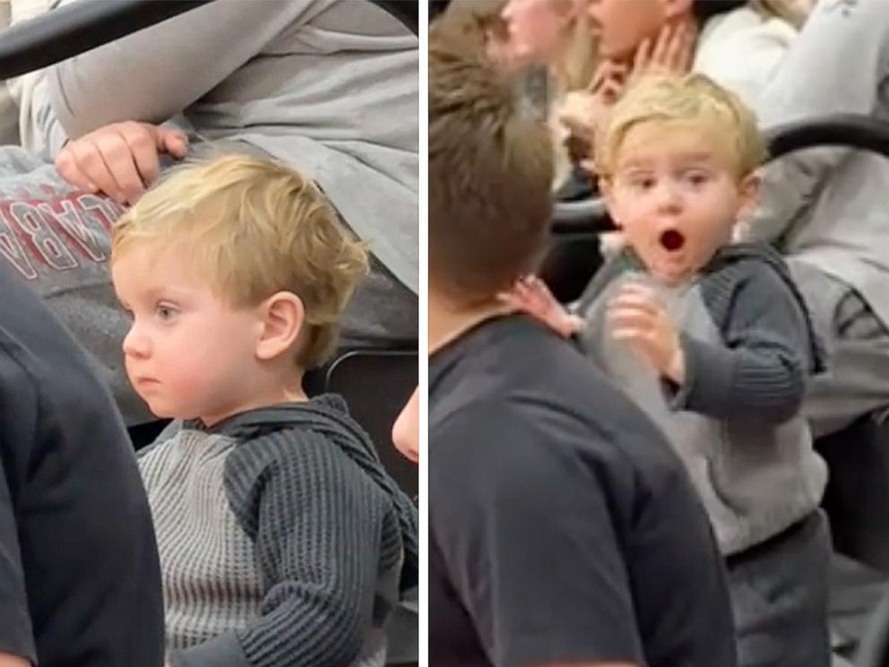 Toddler dubbed 'tiniest' basketball fan has best reaction to play