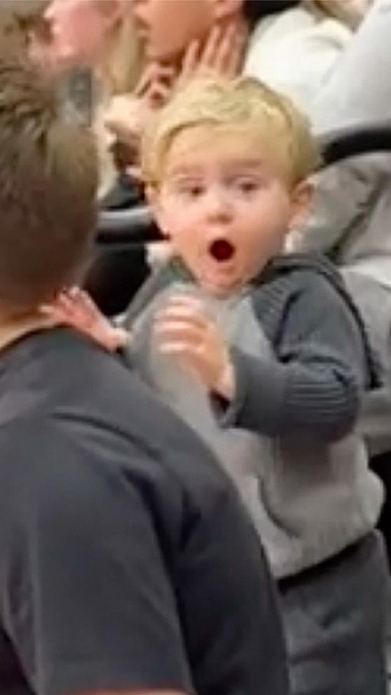 VIDEO: Adorable video captures boy's pure excitement while watching a basketball game 