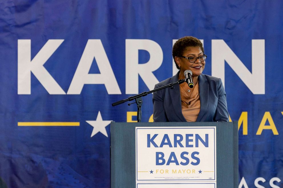 PHOTO: Karen Bass held a kickoff event at Los Angeles Trade Tech to run for mayor of Los Angeles. Bass, Oct. 16, 2011. 