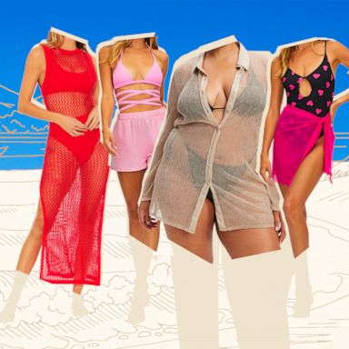 Ekouaer Women's Sleeveless Swimwear Coverups T-Shirt Beach Dress Tank  Bikini Cover Up with Print