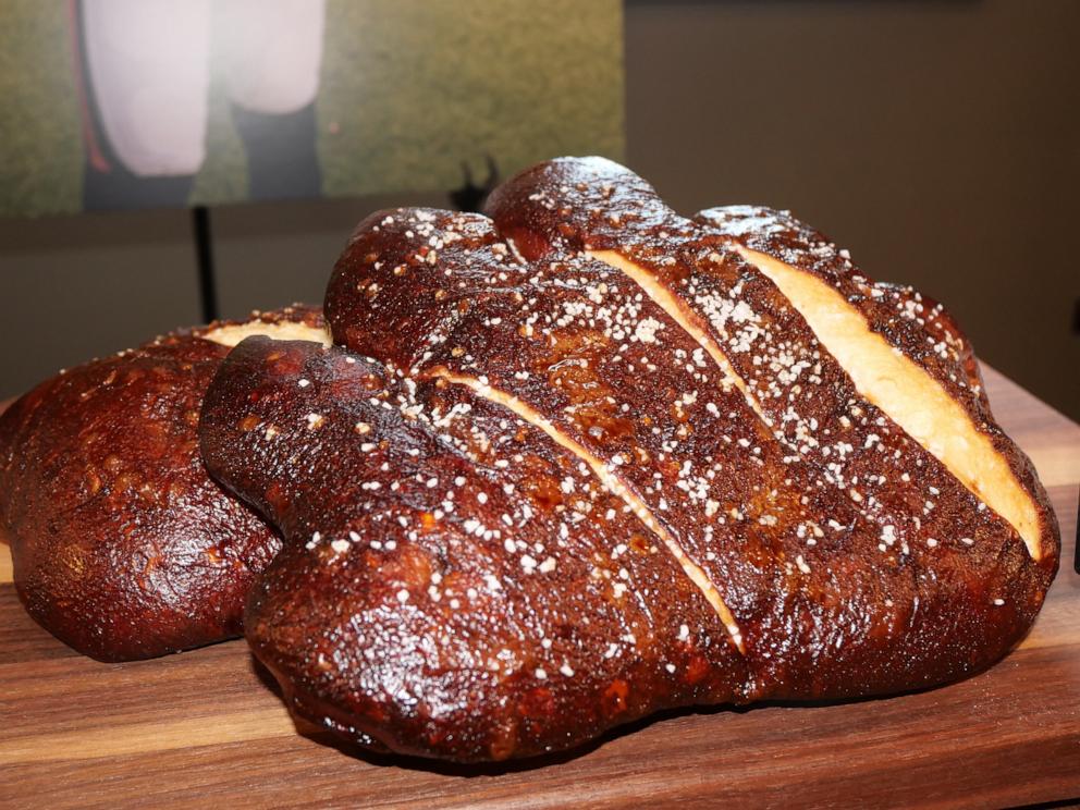 PHOTO: The new Bear paw-shaped soft pretzel served at Soldier Field this NFL season.