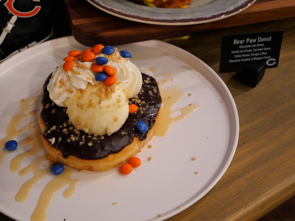 PHOTO: The new chocolate Bear paw-shaped donut dessert being served at Soldier Field. 