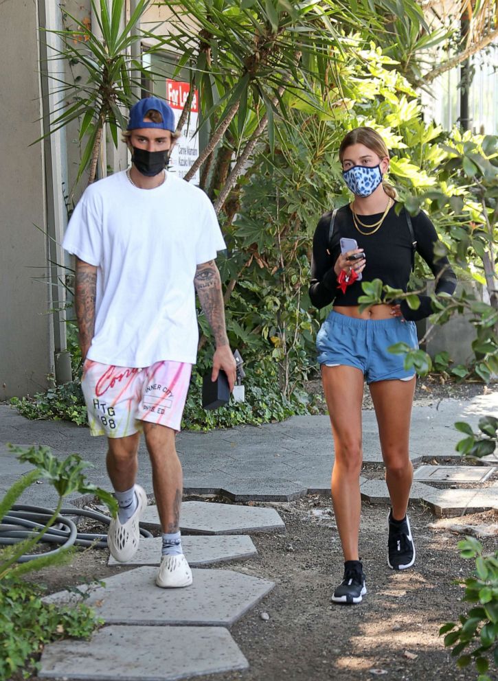 PHOTO: Justin Bieber and Hailey Bieber in Los Angeles, Aug. 25, 2020.