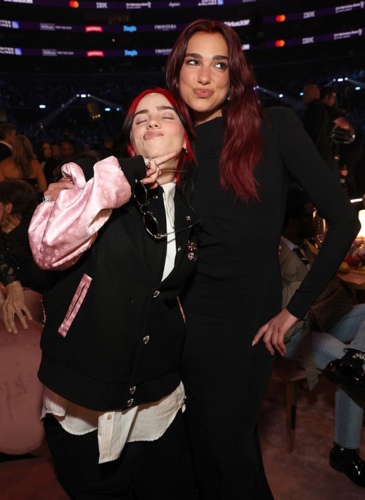 PHOTO: Billie Eilish and Dua Lipa attend the 66th GRAMMY Awards, Feb. 4, 2024, in Los Angeles.