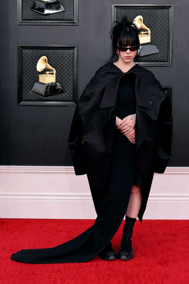 PHOTO: Billie Eilish attends the 64th GRAMMY Awards at MGM Grand Garden Arena, April 3, 2022, in Las Vegas.