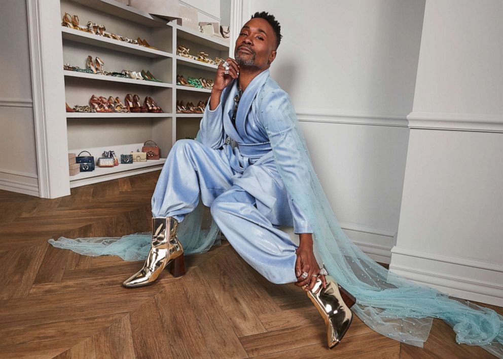 PHOTO: Billy Porter wears the BRYELLE shoe in soft gold.