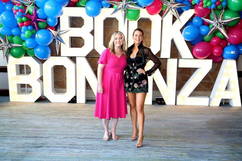 PHOTO: Colleen Hoover and Blake Lively seen at Book Bonanza for "It Ends With Us," in theaters August 9 from Columbia Pictures, in Grapevine, TX, June 14, 2024.