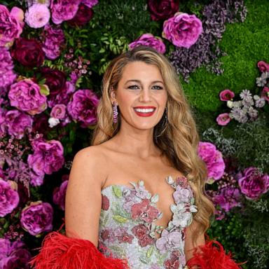 PHOTO: Blake Lively poses on the red carpet upon arrival to attend the UK gala screening for "It Ends With Us" at the Odeon Luxe in Leicester Square in London, Aug. 8, 2024. 