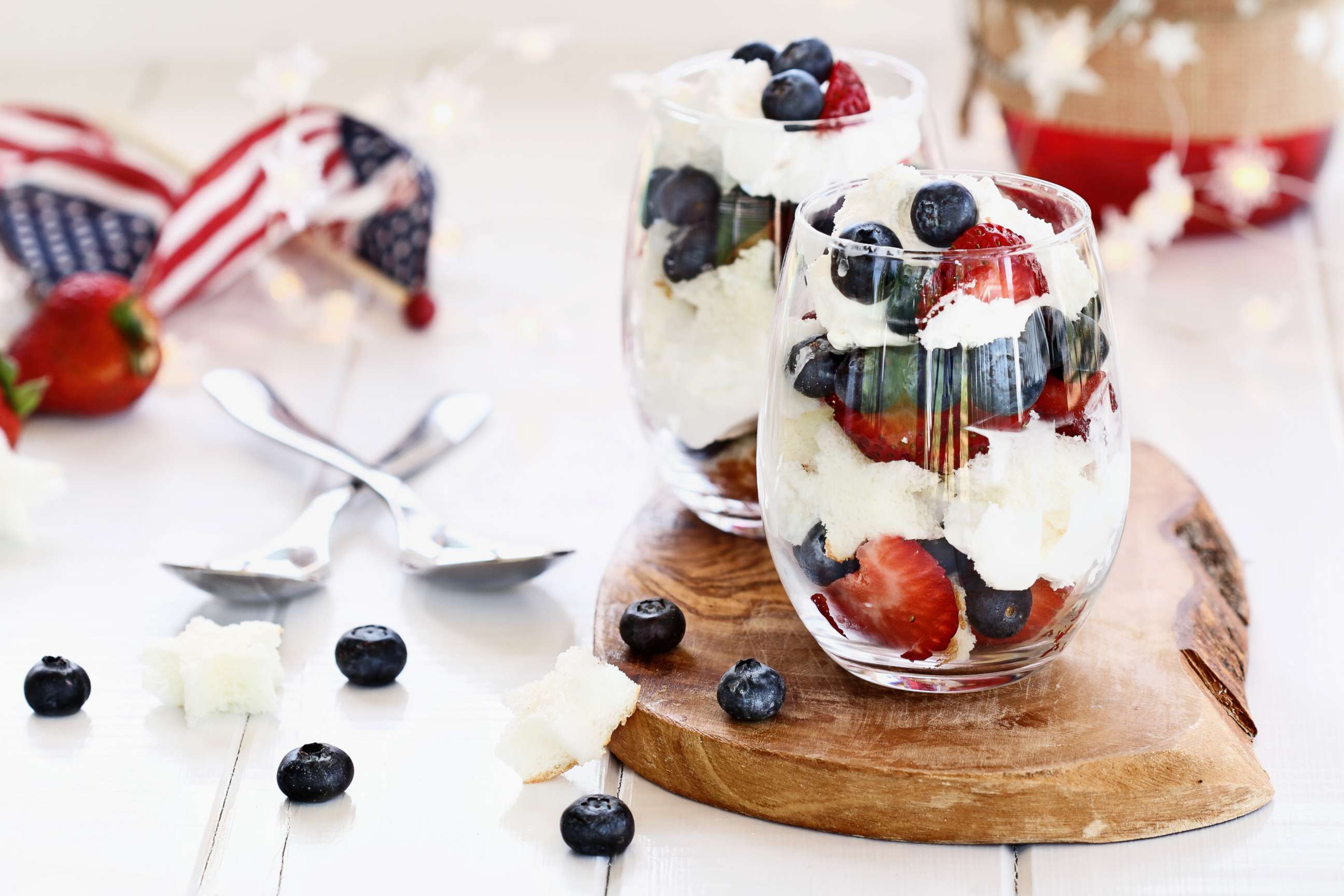 PHOTO: Trifle made with blueberries, strawberries, whipped cream and star shaped pound cake.