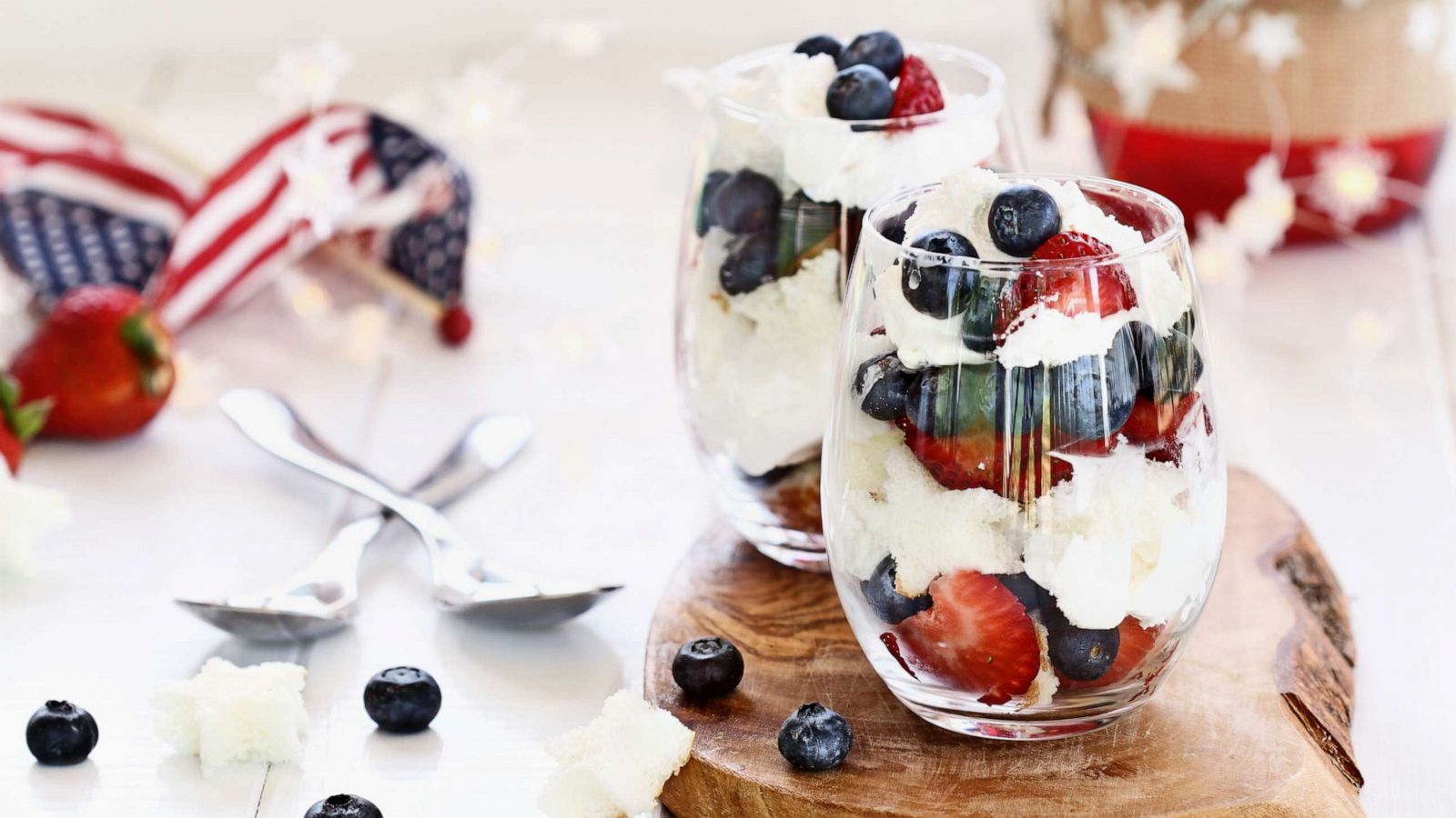 PHOTO: Trifle made with blueberries, strawberries, whipped cream and star shaped pound cake.