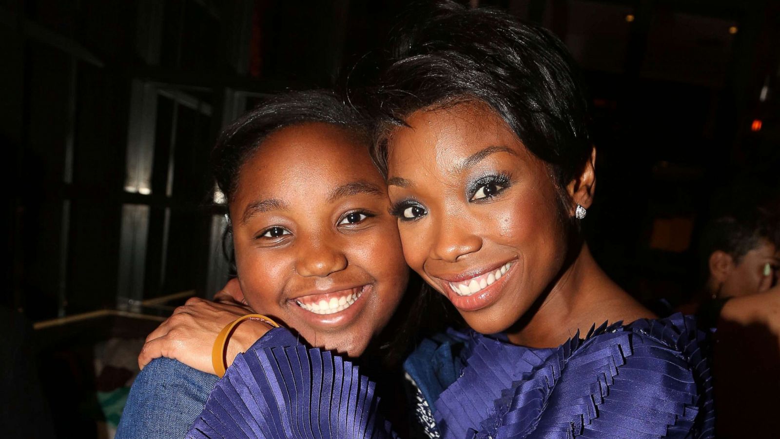 PHOTO: Sy'rai Iman Smith and mother Brandy Norwood pose at the Opening Night After Party for Brandy's debut in "Chicago" on Broadway at David Burke fabrick on April 30, 2015 in New York City.