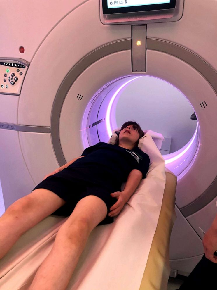 PHOTO: Hasti, 9, getting an MRI in an undated photo.