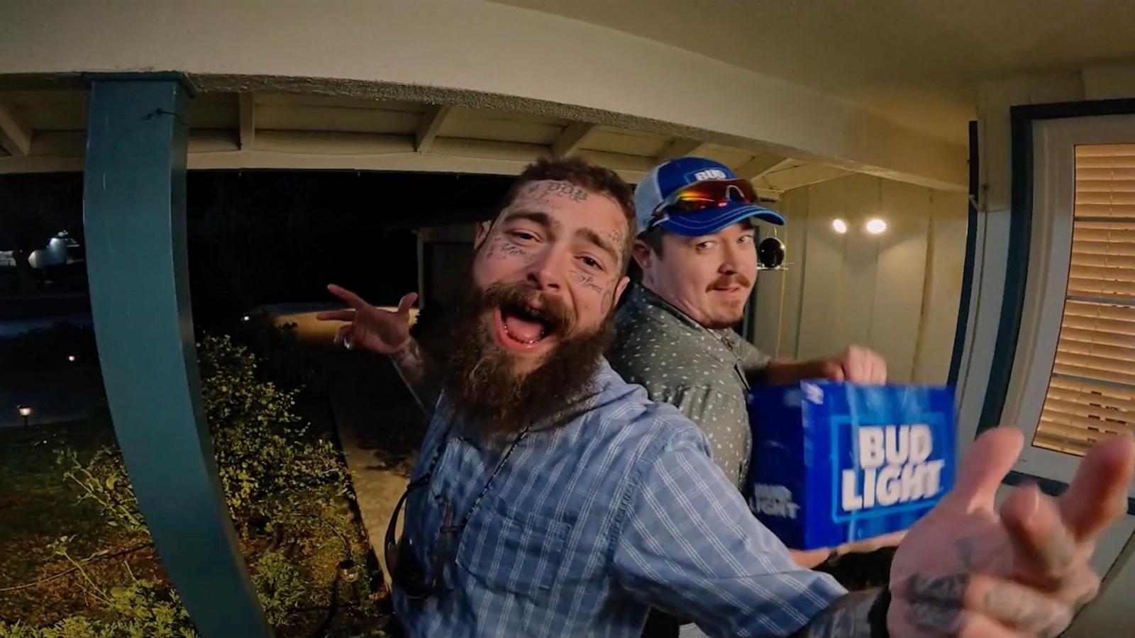 PHOTO: Post Malone and Shane Gillis star in the new Super Bowl LIX commercial for Bud Light.