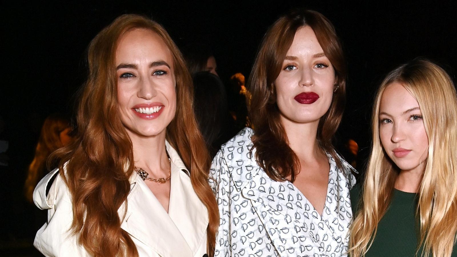 PHOTO: Elizabeth Jagger, Georgia May Jagger and Lila Moss attend the Burberry Winter 2024 show during London Fashion Week on Feb. 19, 2024 in London.