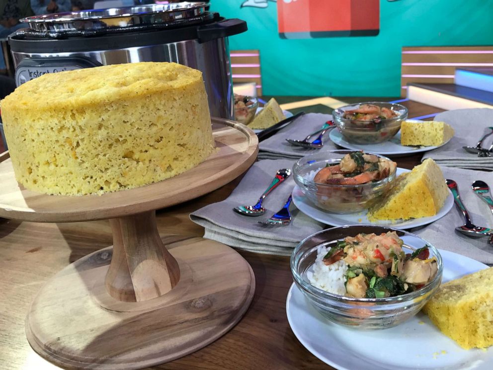 PHOTO: Carla Hall makes cornbread and gumbo in an Instant Pot.