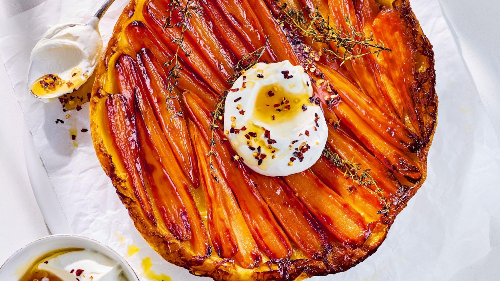 PHOTO: A carrot tart with whipped feta and hot honey from Donna Hay.