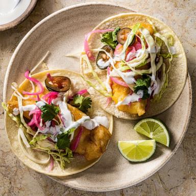 PHOTO: A plate of California battered fish tacos.