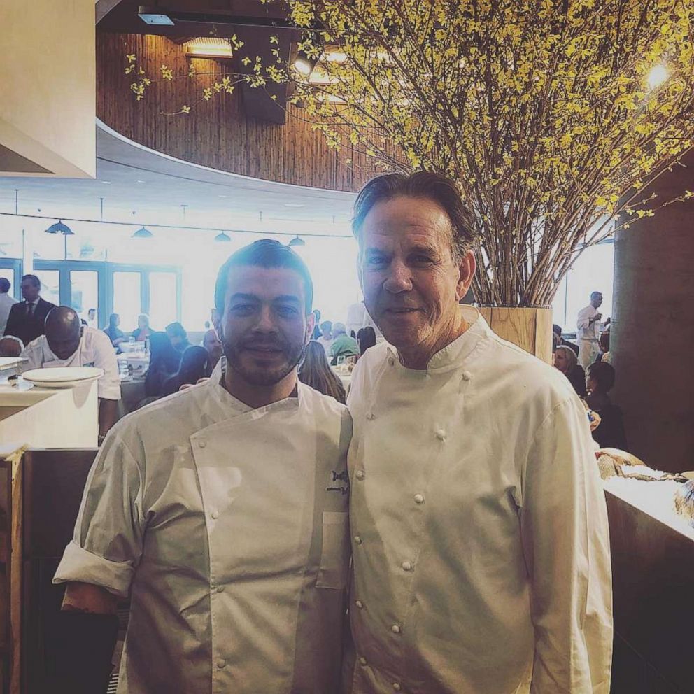 PHOTO: Chef Christos Bisiotis with chef Thomas Keller in New York City.