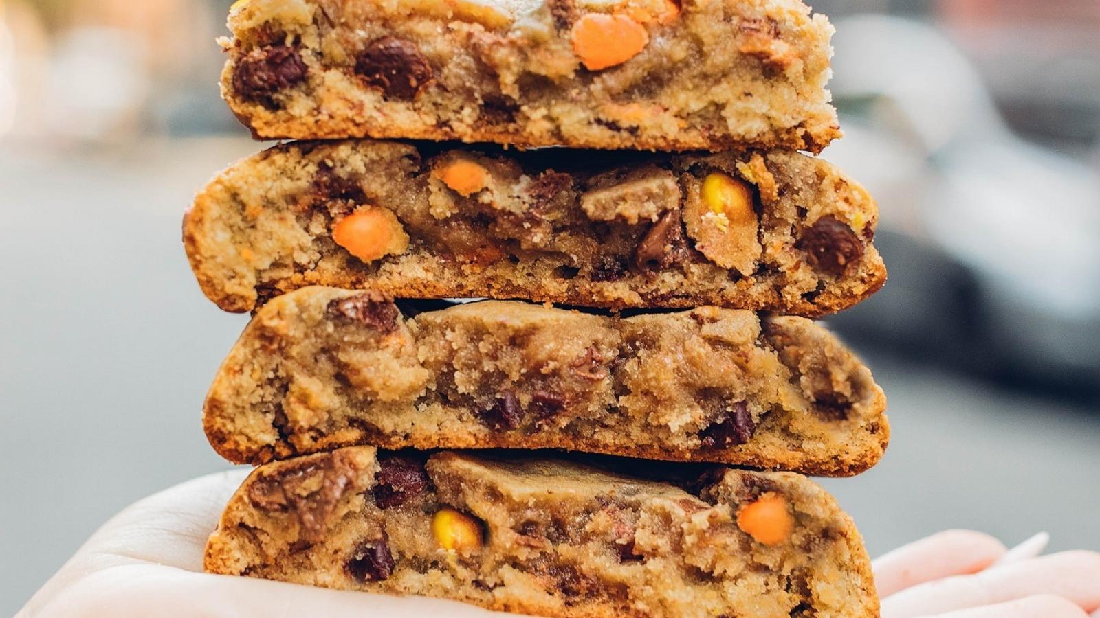 PHOTO: A stack of freshly baked cookies from Chip City Cookies.