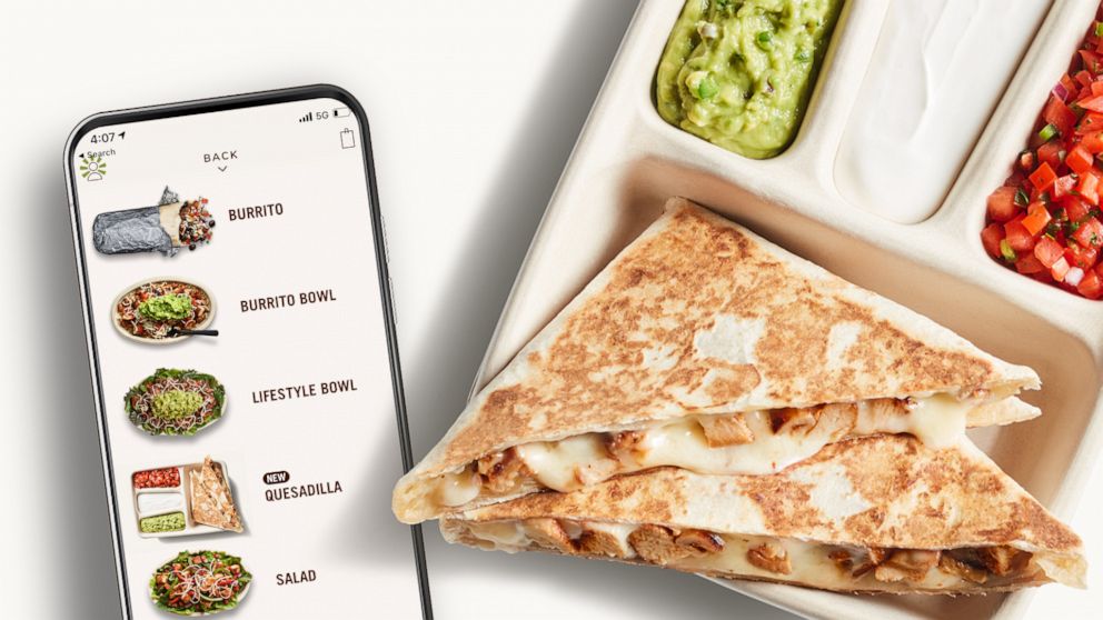 PHOTO: Quesadillas are available to order digitally from Chipotle.