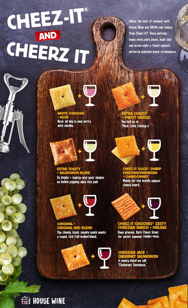 PHOTO: A pairing guide from House Wine and Cheez-It. 