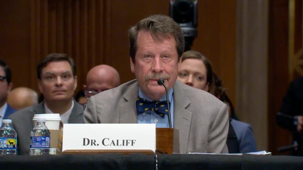 PHOTO: FDA commissioner Dr. Robert Califf speaks before the Senate Committee on Health, Education, Labor and Pensions on Dec. 5, 2024.