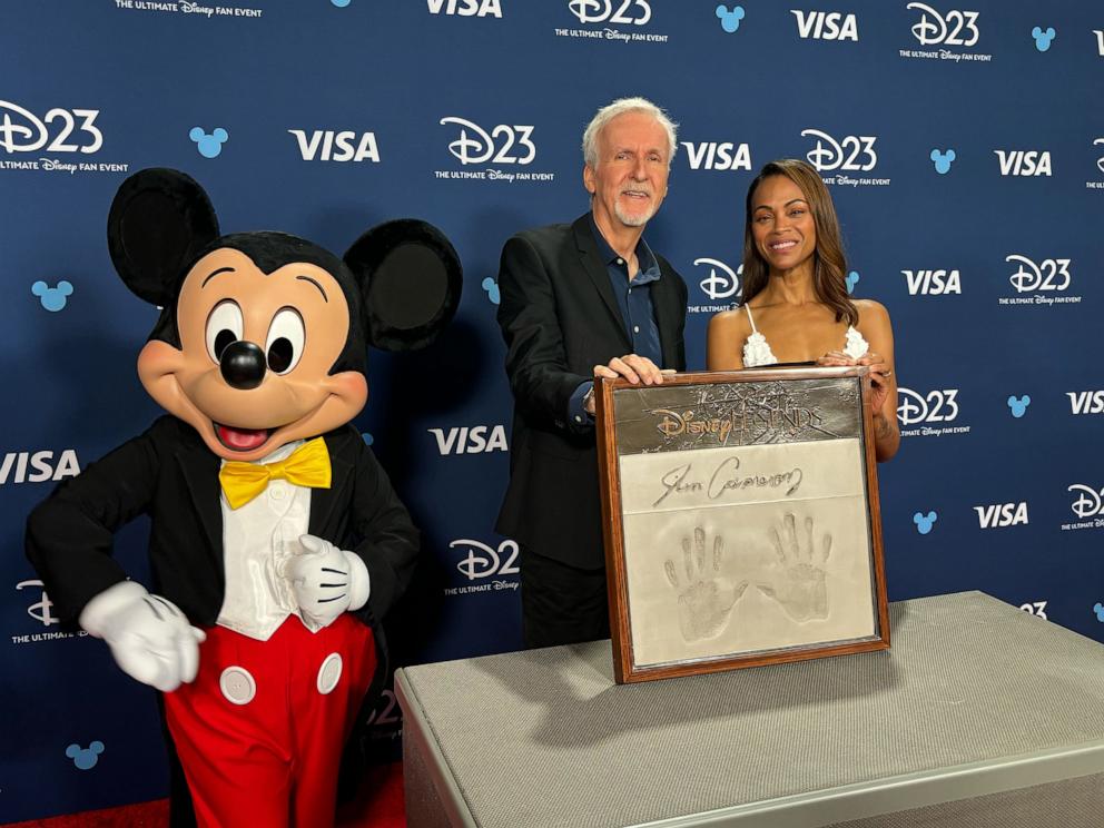 PHOTO: James Cameron and Zoe Saldana at the Disney Legends Awards Ceremony on Aug. 11, 2024 at the Honda Center in Anaheim, Calif.