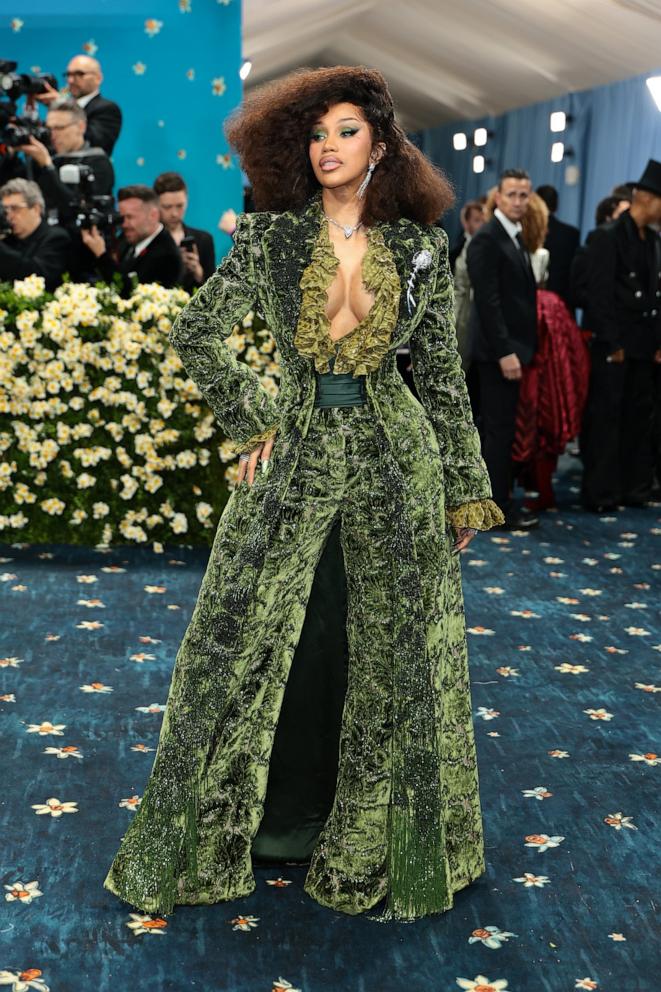 Cardi B attends the 2025 Met Gala Celebrating "Superfine: Tailoring Black Style" on May 05, 2025 in New York City.