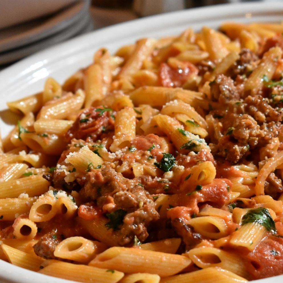 How to make penne a la vodka with sausage from Carmine's, a New York ...