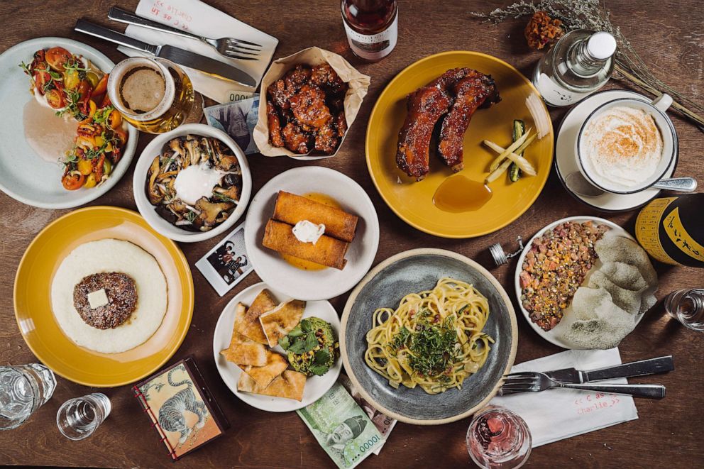 PHOTO: A table of small plates from C as in Charlie in New York City.