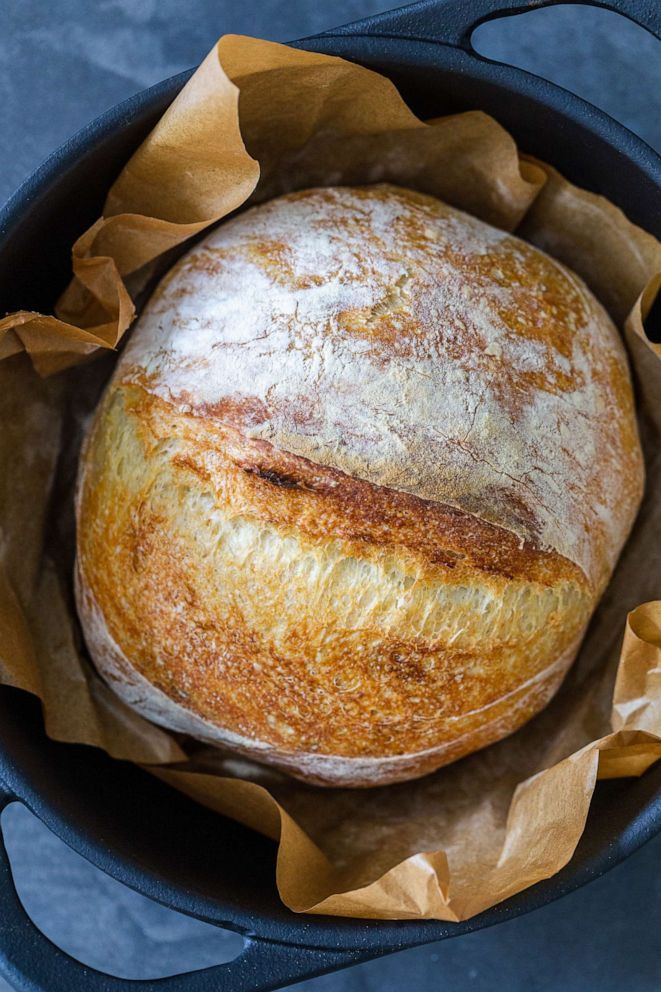 PHOTO: A simple no-knead fresh baked bread using a Dutch oven.