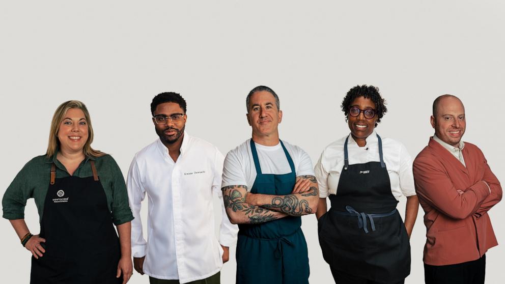 PHOTO: Chefs Sarah Grueneberg, Kwame Onwuachi, Mike Solomonov and Mashama Bailey, and Bar Director Harrison Ginsberg will add their culinary talents to the American Express Centurion Lounge menus.