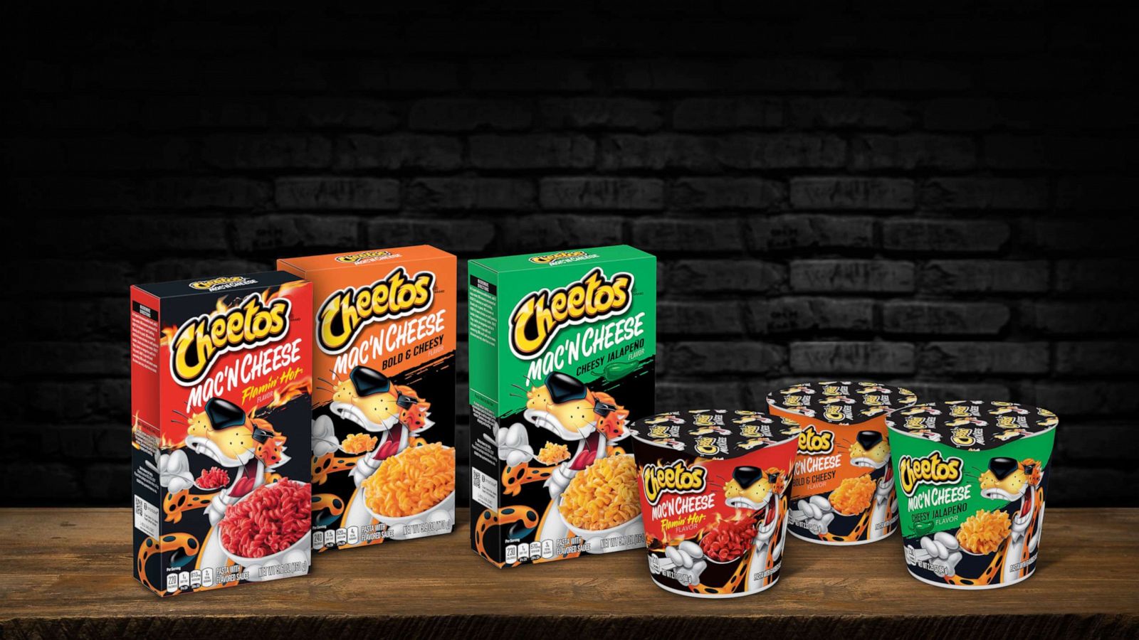 PHOTO: Cheetos new mac n' cheese products in three bold cheesy flavors.