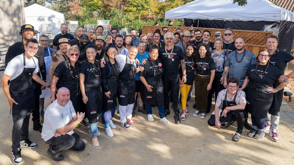 PHOTO: The Guy Fieri Foundation's much-anticipated “Chefs for Maui” fundraiser dinner, held at a private estate in Sonoma County on Oct. 21, 2023.