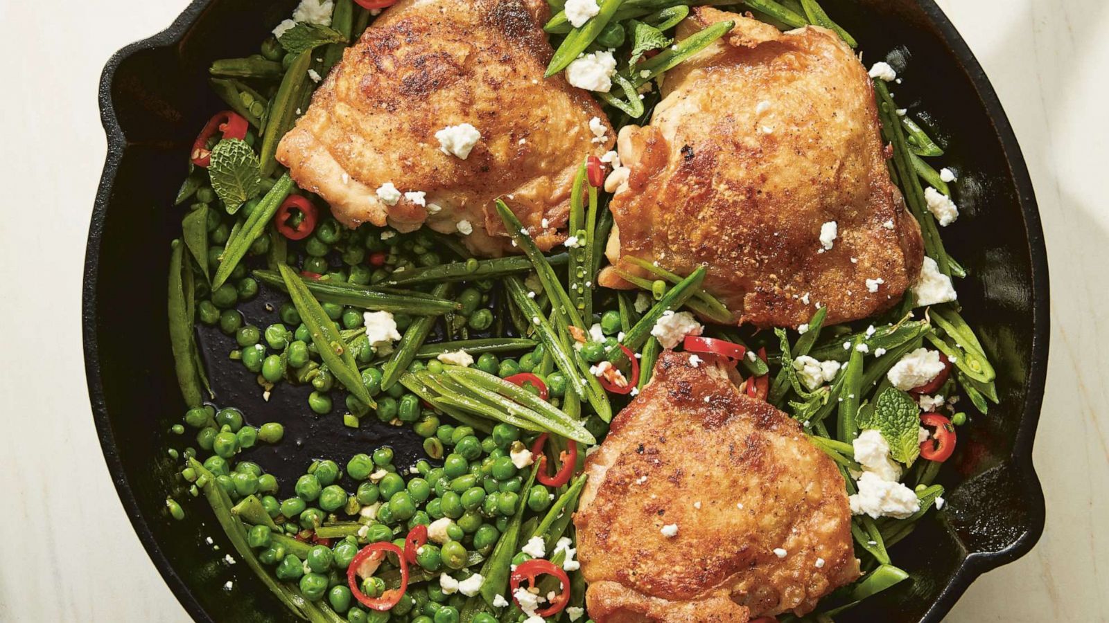 PHOTO: A one-pan chicken thigh dinner recipe from Ali Slagle.