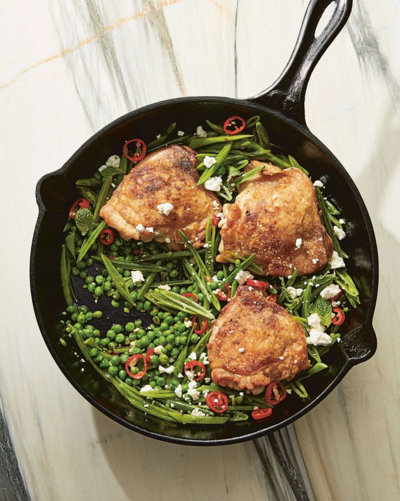 PHOTO: A one-pan chicken thigh dinner recipe from Ali Slagle.
