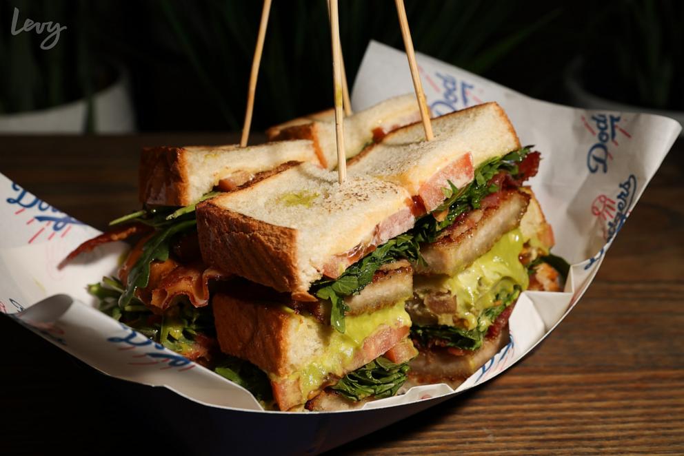 PHOTO: A Chicken Katsu Club sandwich served at Dodger Stadium.