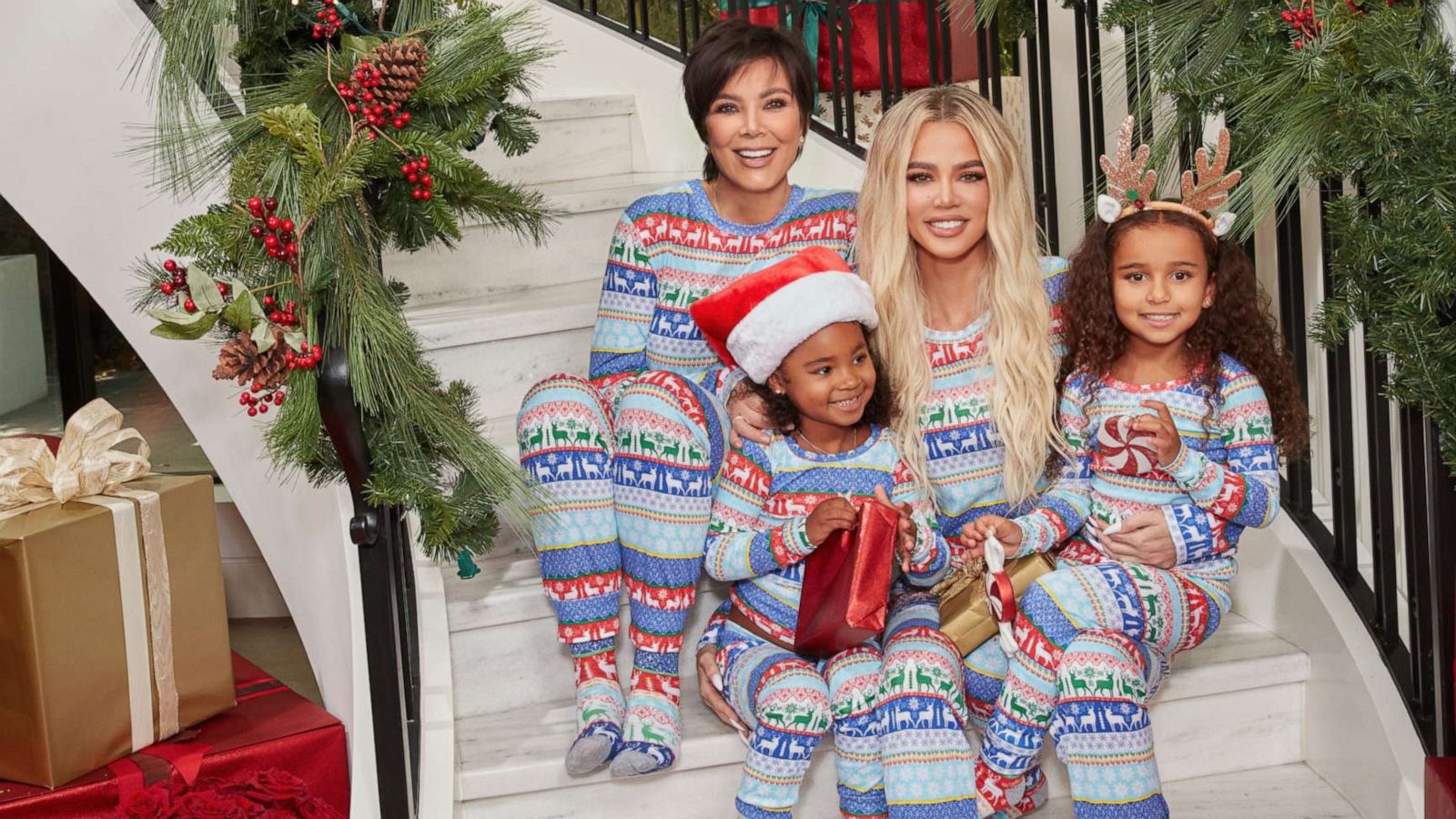 Kim Kardashian and Her 4 Kids Match in Easter Pajamas in New Photo