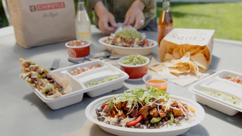 PHOTO: A delivery order of food from Chipotle.