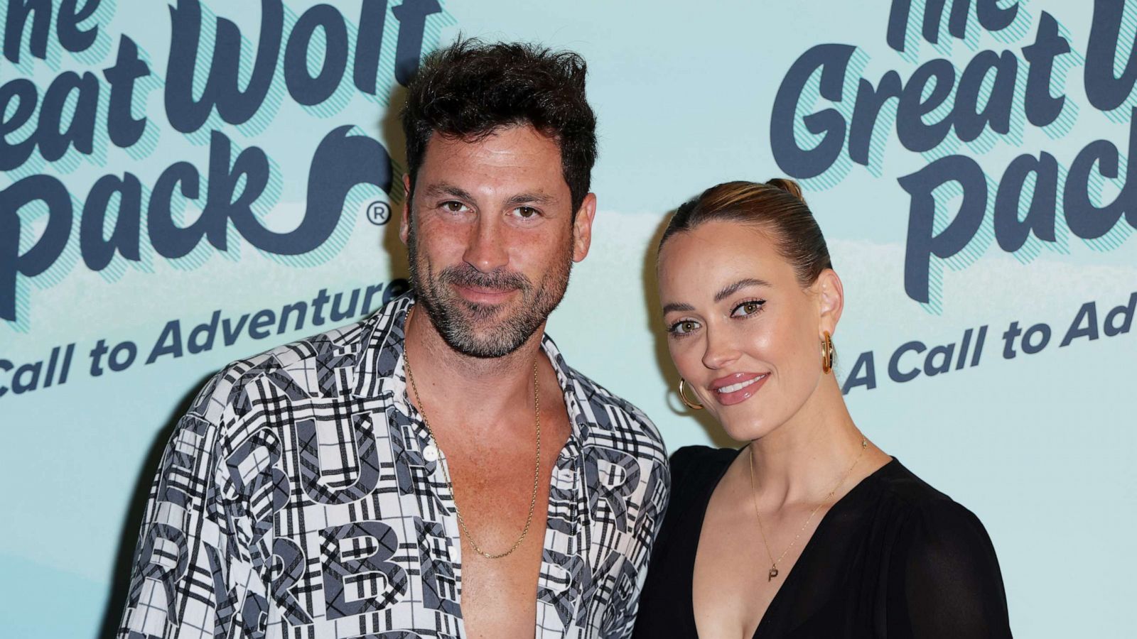 PHOTO: Maksim Chmerkovskiy and Peta Murgatroyd attend Great Wolf Lodge's "The Great Wolf Pack: A Call to Adventure," Aug. 23, 2022, in Garden Grove, Calif.