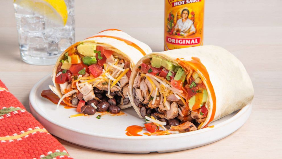 PHOTO: A chicken burrito made with Cholula hot sauce. 