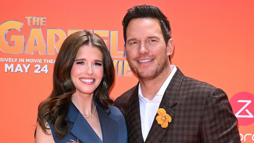 PHOTO: Katherine Schwarzenegger and Chris Pratt attend the Columbia Pictures World Premiere of "The Garfield Movie" in Hollywood, CA, May 19, 2024.