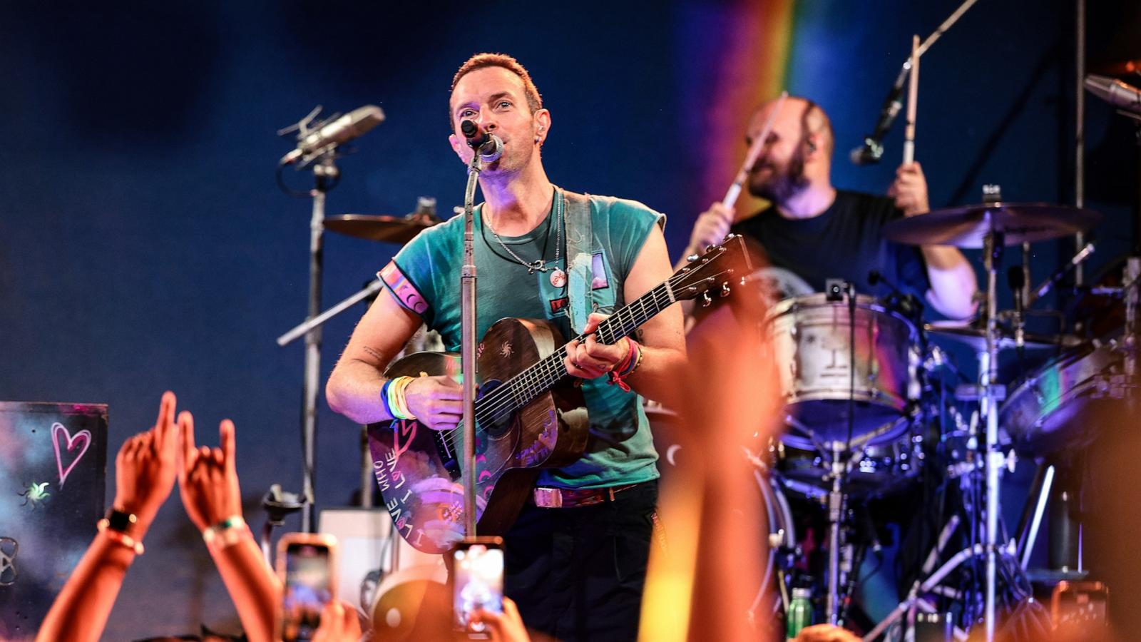 PHOTO: Chris Martin of Coldplay performs onstage at 'SiriusXM presents Coldplay live in Brooklyn' at Music Hall of Williamsburg in New York City, Oct. 07, 2024.