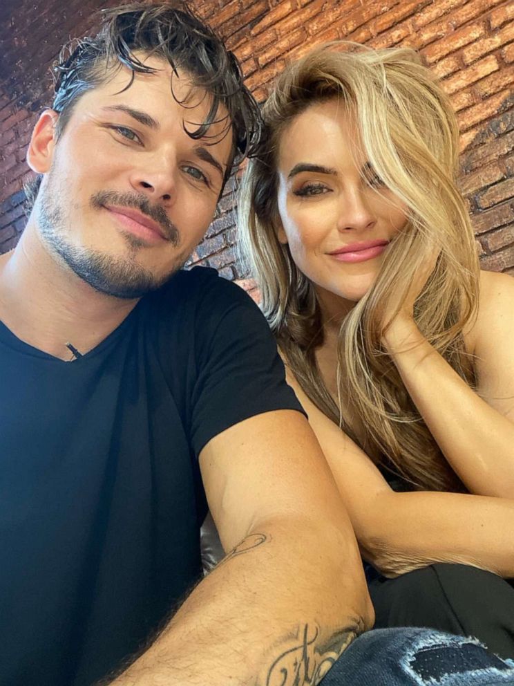 PHOTO: Chrishell Stause takes a selfie with her "Dancing With the Stars" partner Gleb Savchenko during rehearsal.
