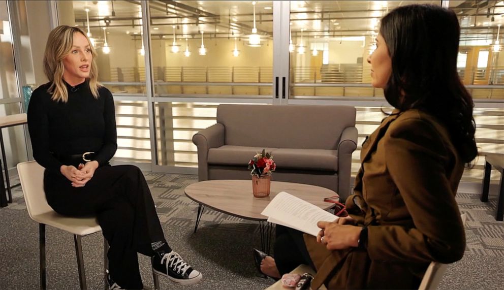 PHOTO: Clare Crawley speaks to ABC News' Zohreen Shah about her decision to have her breast implants removed.