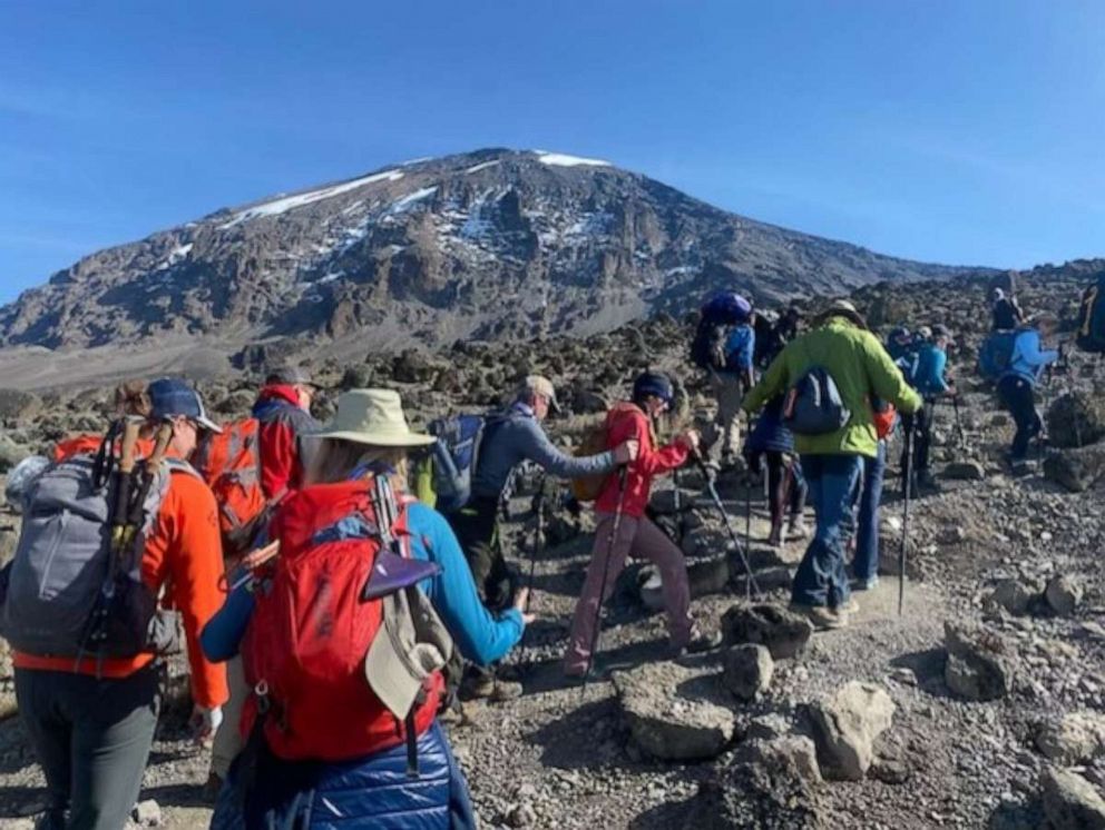 PHOTO: Kidney Donor Athletes make their way to the summit of Mt. Kilimanjaro. 