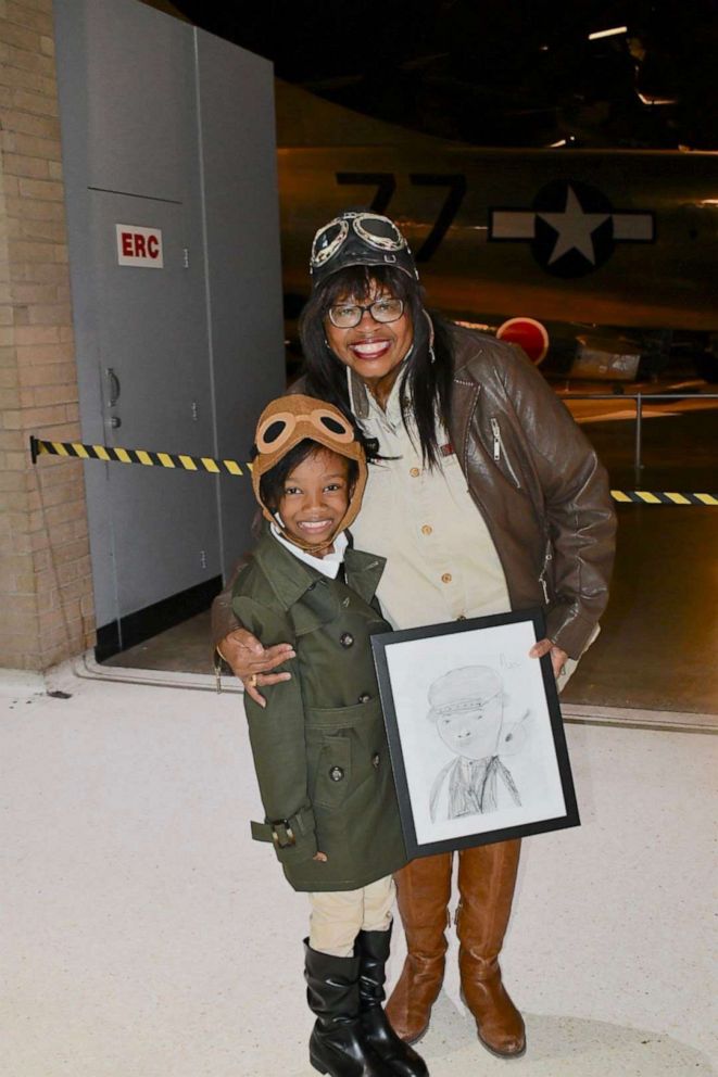 PHOTO: Noa Lewis meeing Gigi Coleman, Bessie Coleman's great-niece.