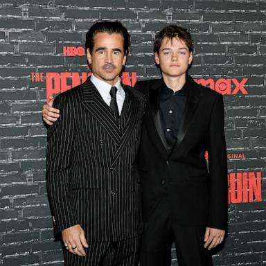 PHOTO: Colin Farrell and Henry Farrell attend the premiere of the HBO Original Limited Series "The Penguin" at Jazz at Lincoln Center in New York, Sept. 17, 2024.