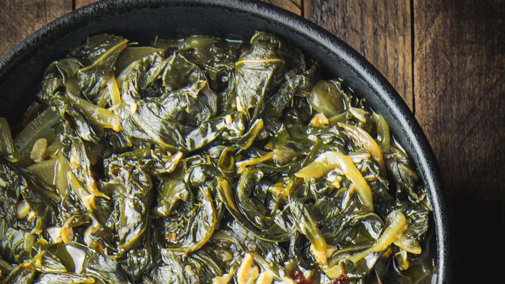 PHOTO: Braised collard greens from chef Gregory Gourdet. 
